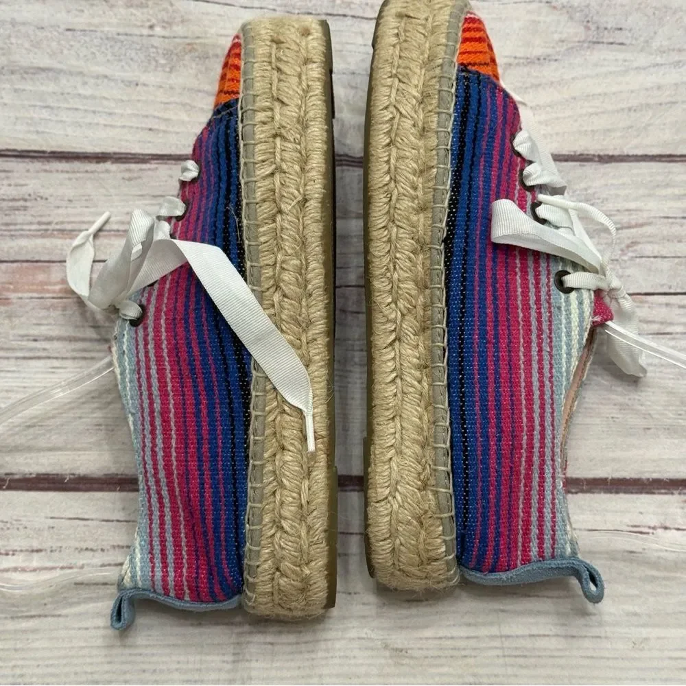 Manebi Striped Platform Striped Double Sole Espadrille Shoes Size 39 = US 9